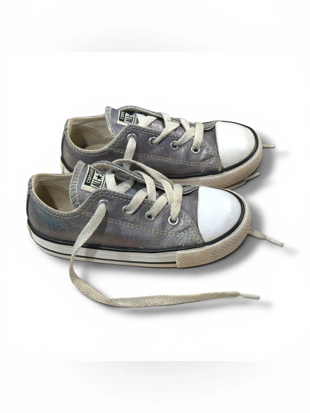 Converse All-Star Kids Low Top Sneakers in Silver / Hologram